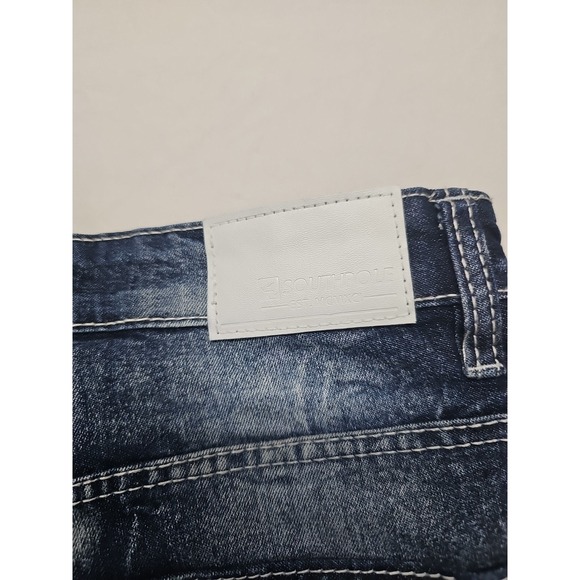 Southpole  Men's Biker/Moto Denim Pants Blue Size 30x32 Distressed - Picture 13 of 14